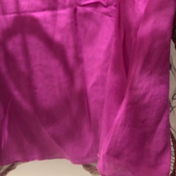 Free People Boho Skirt Women 10 Silky Embroidered Shell Solid Lining Merlot New - Picture 4 of 6